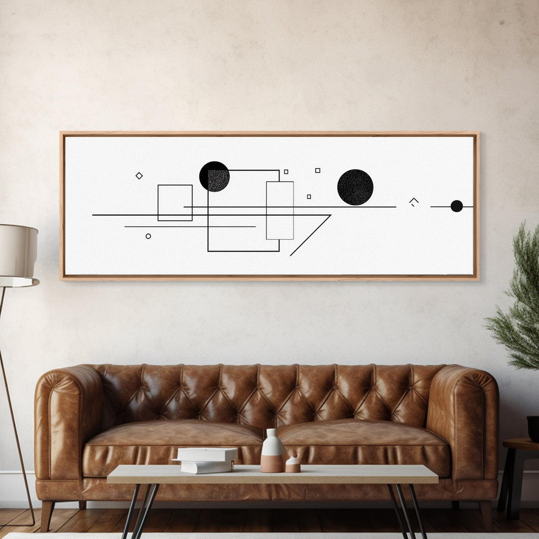Minimalist Black Line Geometry Wall Art, Midcentury Modern Art Print, Bauhaus Design, Abstract Wall Art, Office Decor Poster