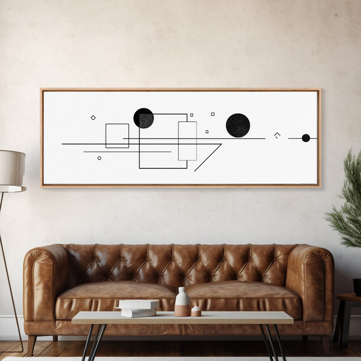 Minimalist Black Line Geometry Wall Art, Midcentury Modern Art Print, Bauhaus Design, Abstract Wall Art, Office Decor Poster