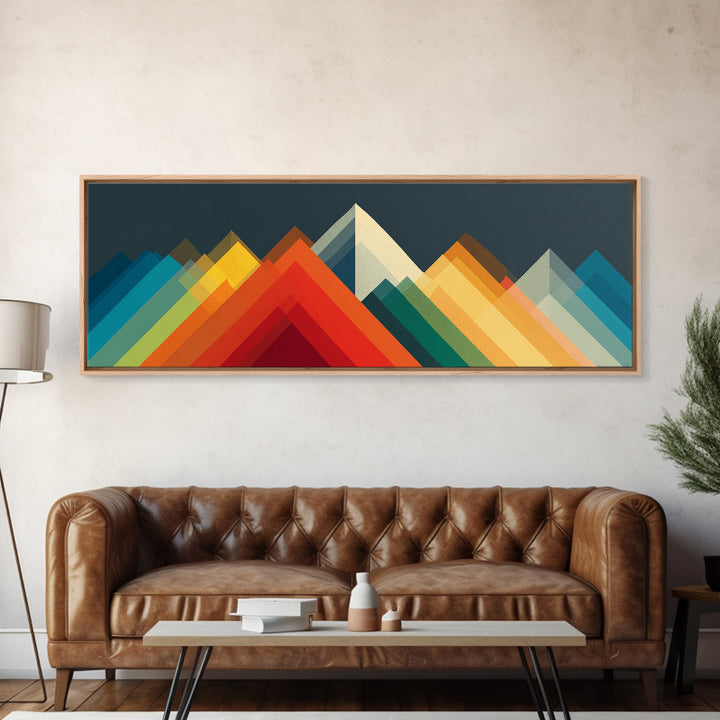 Colorful Geometric Mountain Peaks Wall Art, Midcentury Modern Abstract Print, Bold MCM Decor, Scandinavian Poster Gift Idea