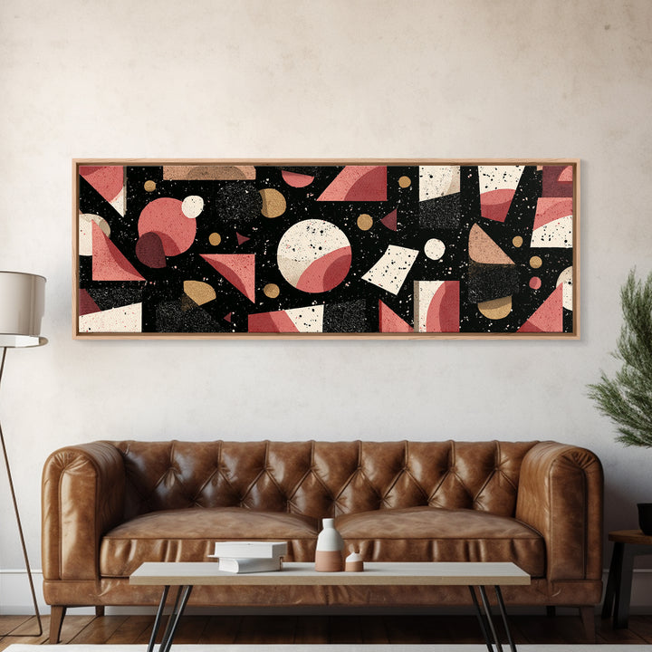 Red Black Bauhaus Geometric Wall Art, Mid Century Modern Abstract Decor, Retro Art Print, Atomic Pattern Poster, MCM Decor