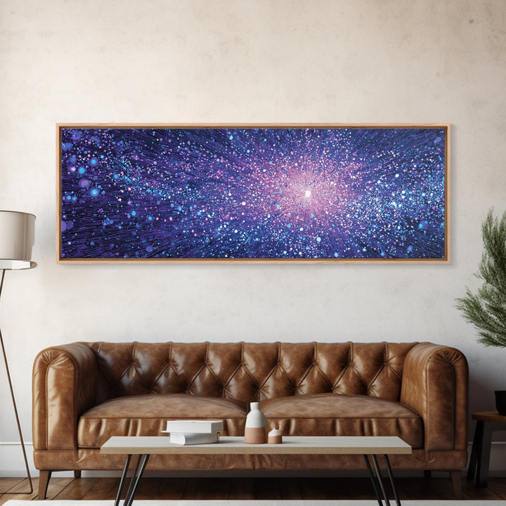 Purple Blue Cosmic Starburst Wall Art, Modern Abstract Art Print, Space Poster, Galaxy Decor, Vibrant Home Office Art Gift