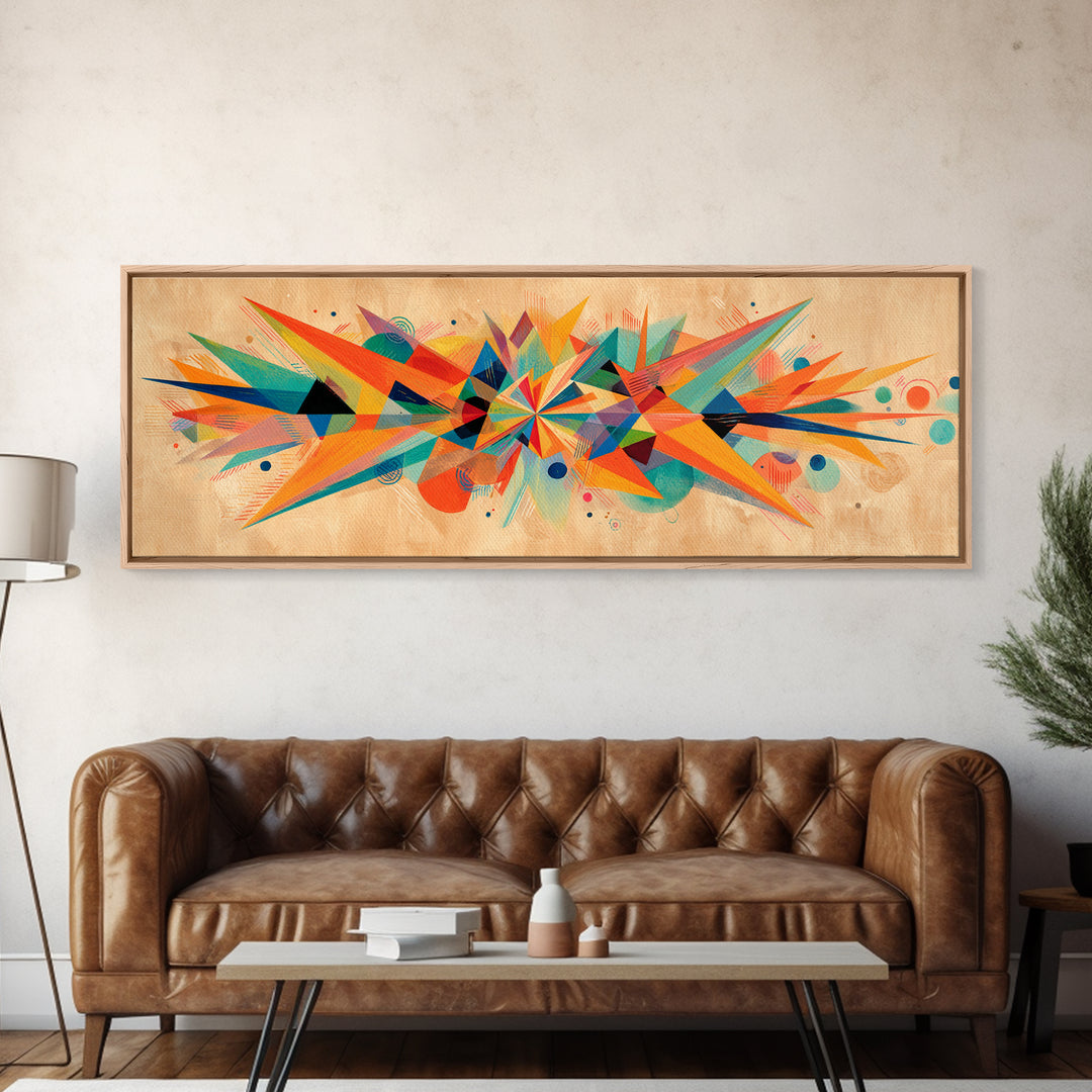 Colorful Geometric Starburst Wall Art, Abstract Midcentury Modern Art Print, Bauhaus Poster, Bold MCM Living Room Wall Decor