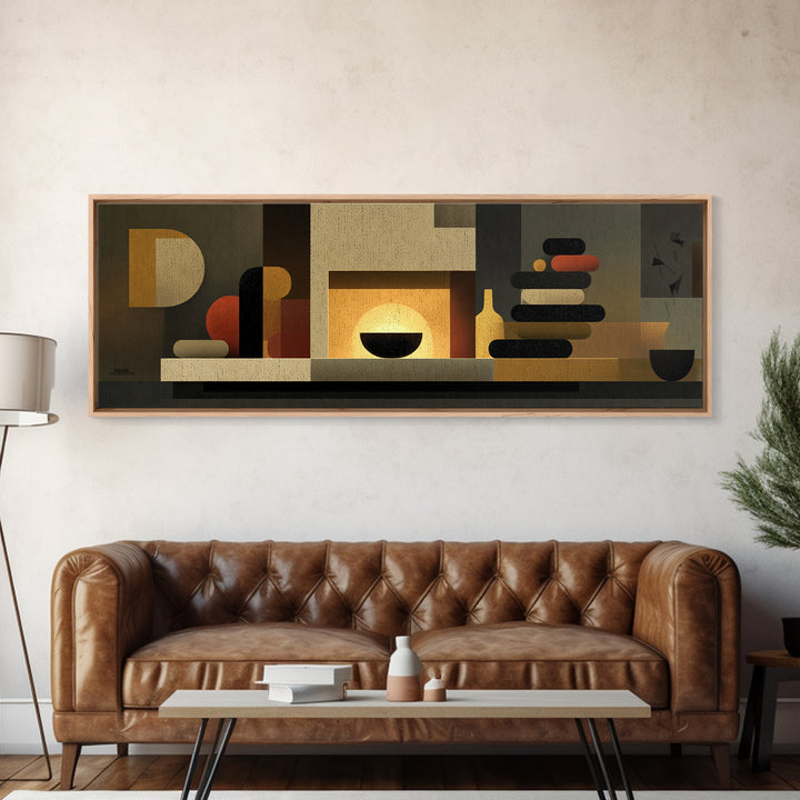 Warm Midcentury Shelf Still Life Wall Art, Abstract Modern Decor, MCM Wall Decor, Retro Art Print For Living Room And Home Decor