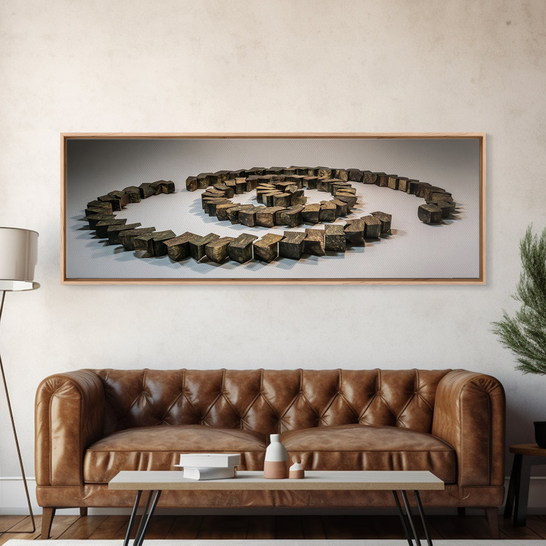 Spiral Stone Earthwork Sculpture Wall Art, Modern Sculpture, Geometric Art, Organic Abstract Decor, Masculine Office Decor