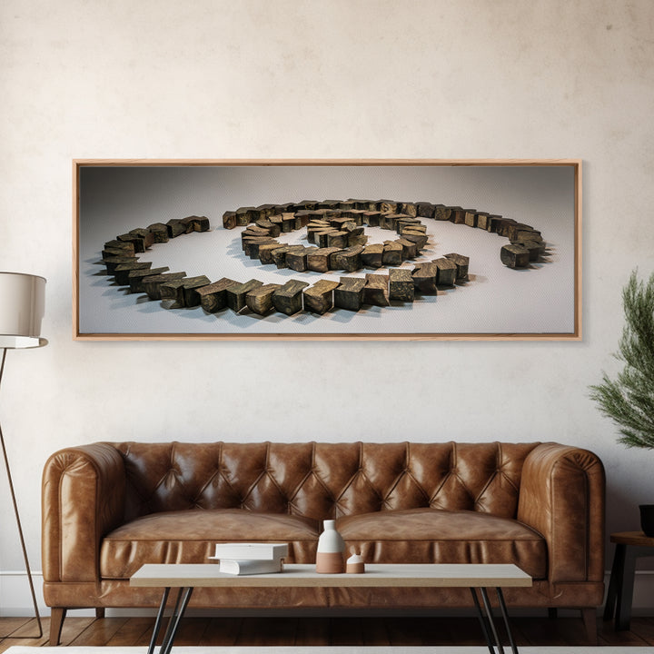 Spiral Stone Earthwork Sculpture Wall Art, Modern Sculpture, Geometric Art, Organic Abstract Decor, Masculine Office Decor