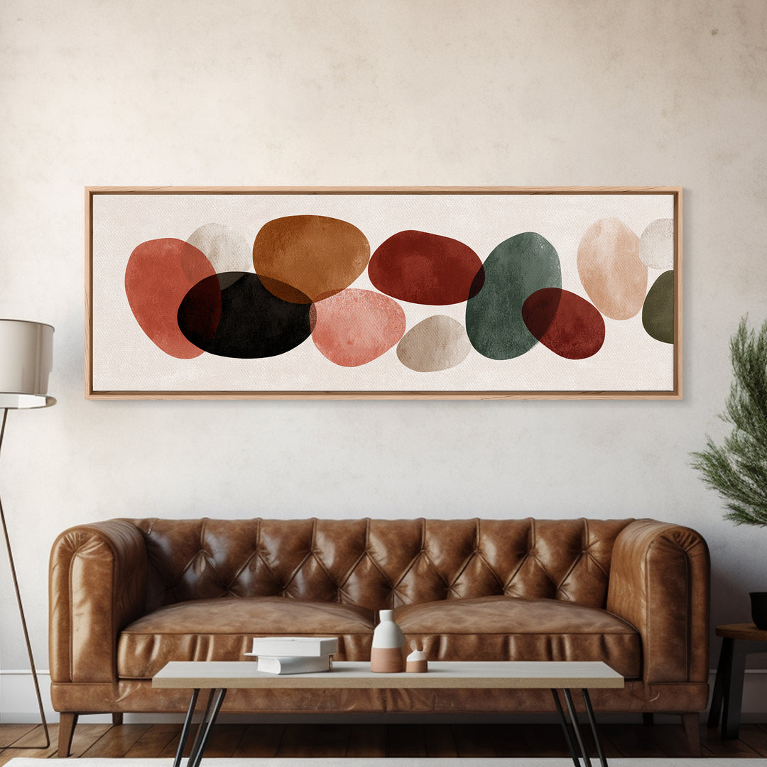 Translucent Earth Tone Oval Shapes Wall Art, Modern Abstract Art Print, Neutral Living Room Decor, Organic Minimalist Poster