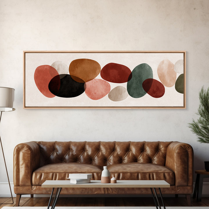 Translucent Earth Tone Oval Shapes Wall Art, Modern Abstract Art Print, Neutral Living Room Decor, Organic Minimalist Poster