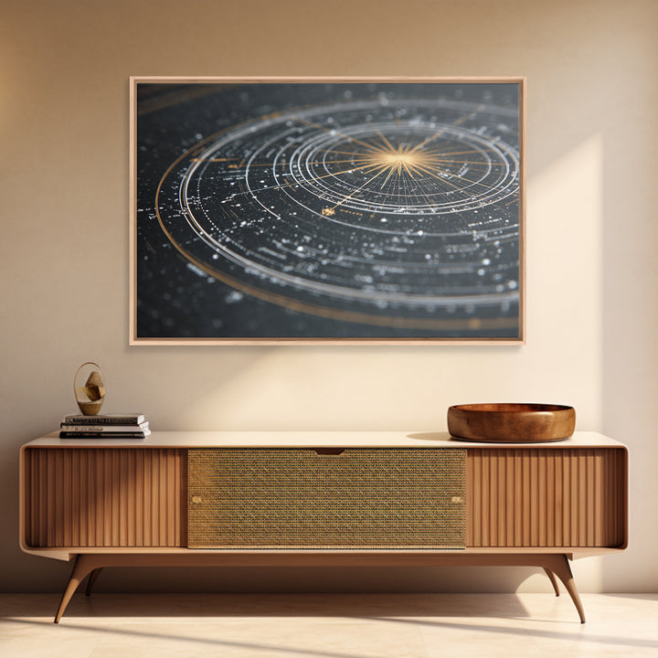 Black Gold Celestial Star Chart Wall Art, Astronomical Map Print, Modern Cosmic Decor, Space Abstract Home Office Poster