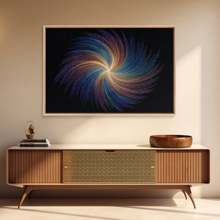 Rainbow Spiral Galaxy Canvas Print, Cosmic Abstract Wall Art, Modern Digital Art, Space Abstract Art, Colorful Home Decor