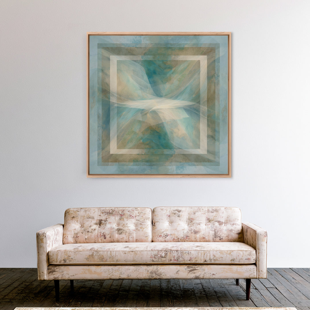 Abstract Breath Waves Canvas Print, Meditation Art, Hanging Wall Art, Living Room Decor, Abstract Art, Stillness, MED-1x1-30