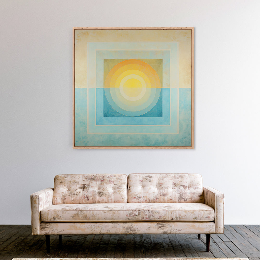 Soft Chakra Color Gradient Without Symbols Overload Canvas Print, Meditation Art, Psychedelic Art, Living Room Decor, Stillness, MED-1x1-34