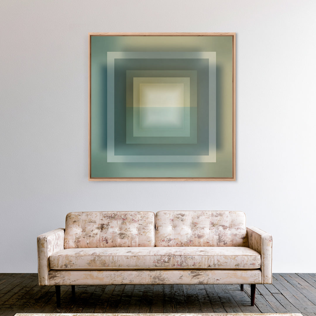 Soft Chakra Color Gradient Without Symbols Overload Canvas Print, Meditation Art, Psychedelic Art, Living Room Decor, Stillness, MED-1x1-58