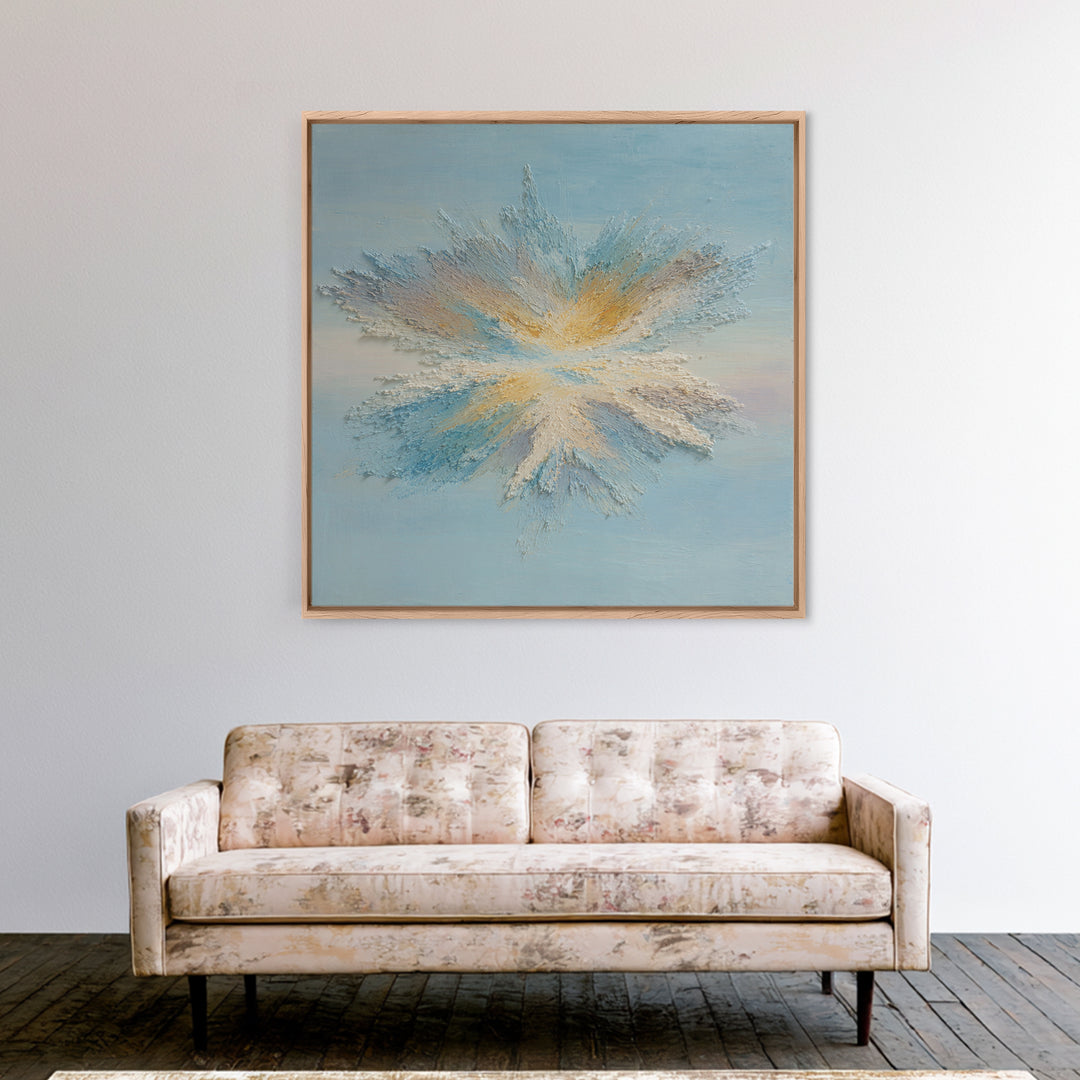 Abstract Breath Waves Framed Canvas Print, Meditation Art, Spiritual Wall Art, Living Room Decor, Abstract Art, Stillness, MED-1x1-6