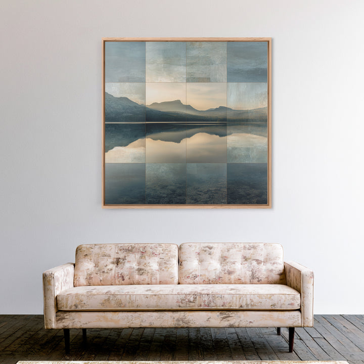 Mountain Lake at Sunrise Canvas Print, Meditation Art, Wall Decor, Living Room Decor, Fine Art, Stillness, Black Woman Art, MED-1x1-77