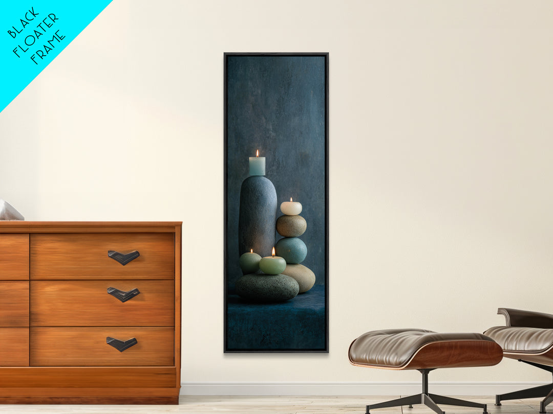 Minimal Candle Flame on Dark Background Canvas Print, Meditation Art, Printable Artwork, Living Room Decor, Fine Art, Stillness, MED-1x3-2