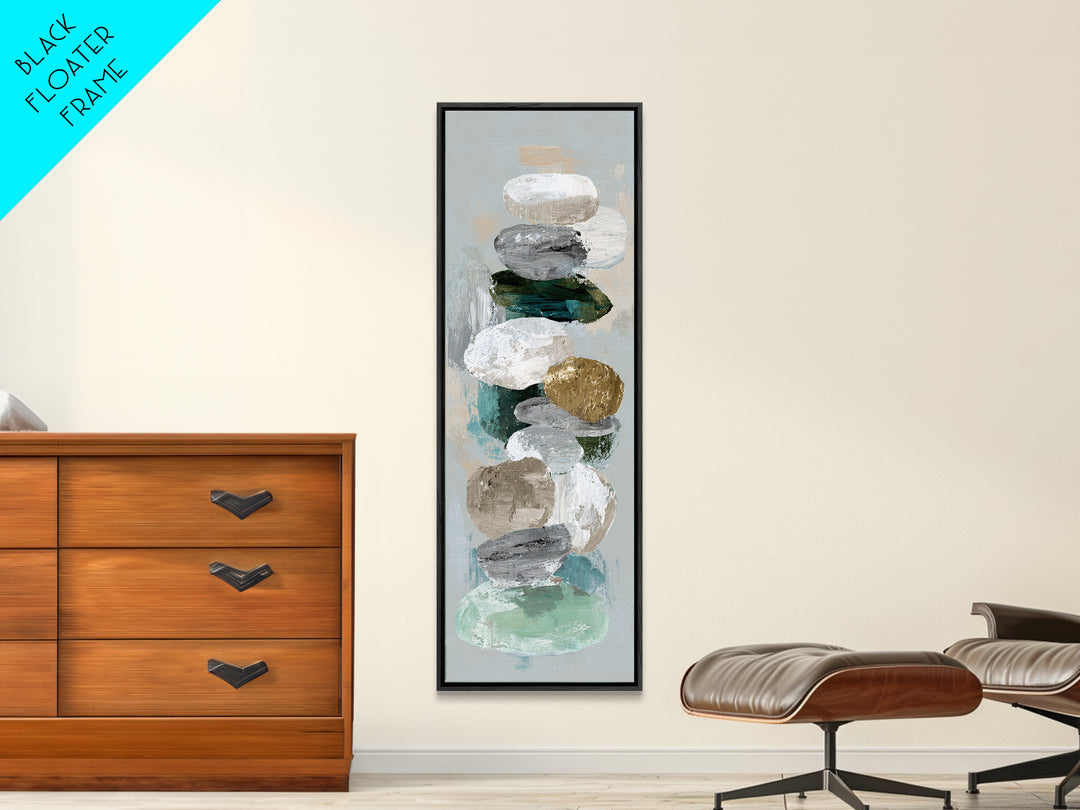 Zen Circle Brushstroke on Textured Paper Canvas Print, Meditation Art, Boho Wall Decor, Living Room Decor, Fine Art, Stillness, MED-1x3-40