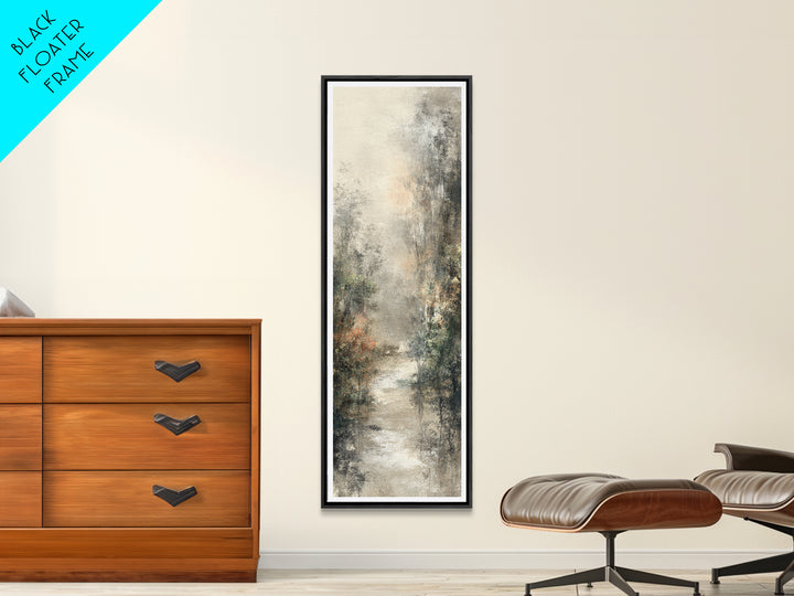 Misty Forest Path Canvas Print, Meditation Art, Boho Wall Decor, Living Room Decor, Oil Painting, Stillness, Modern Home Decor, MED-1x3-73