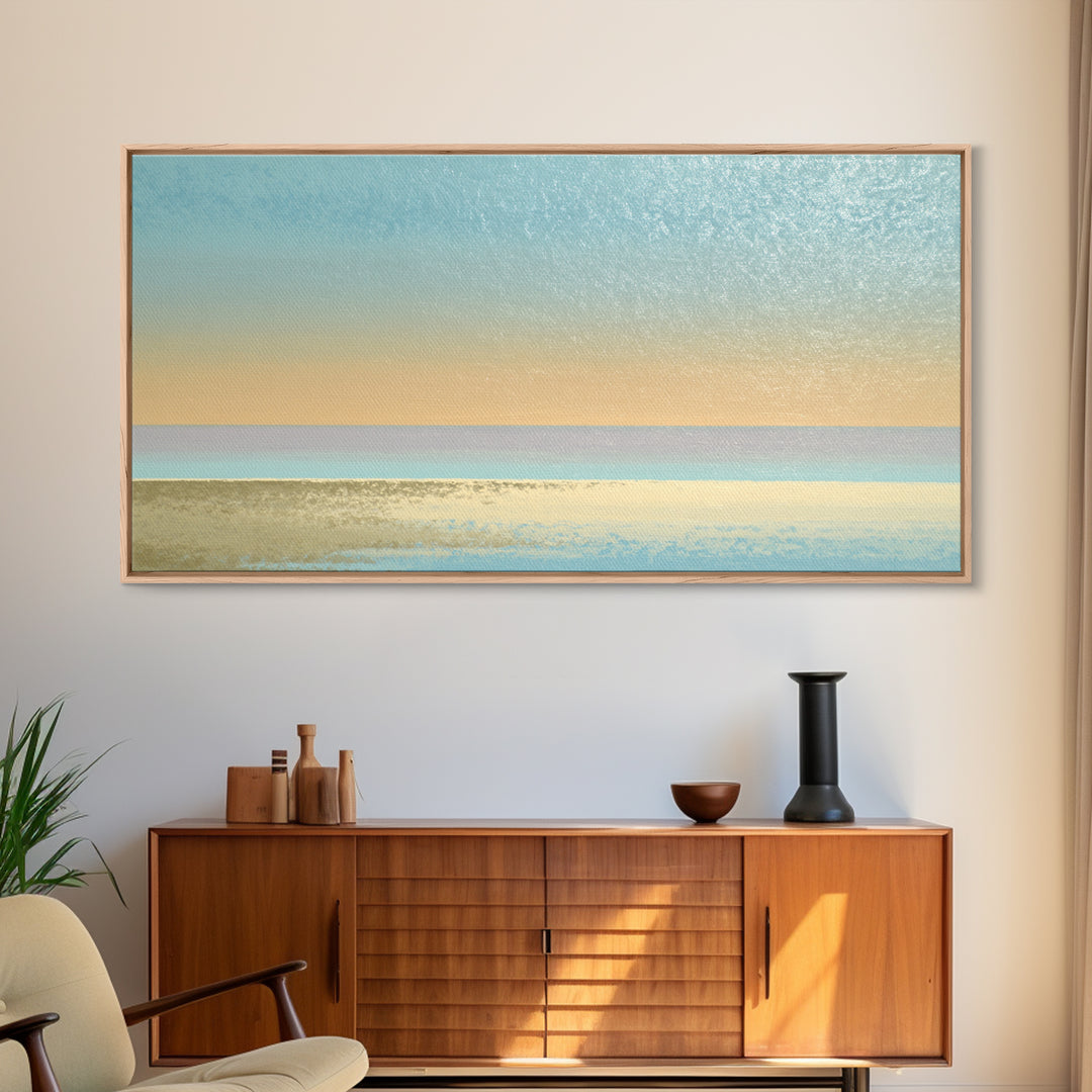 Soft Chakra Color Gradient Without Symbols Overload Canvas Print, Meditation Art, Art Deco, Living Room Decor, Stillness, MED-2x1-78