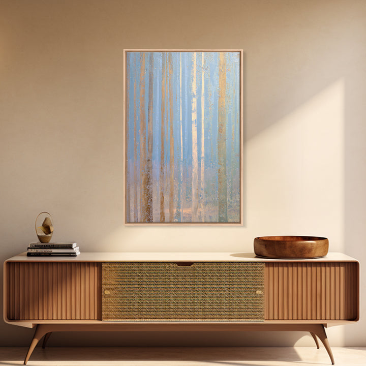 Abstract Breath Waves Framed Canvas Print, Meditation Art, Abstract Art, Living Room Decor, Stillness, Neutral Wall Art, MED-2x3-38