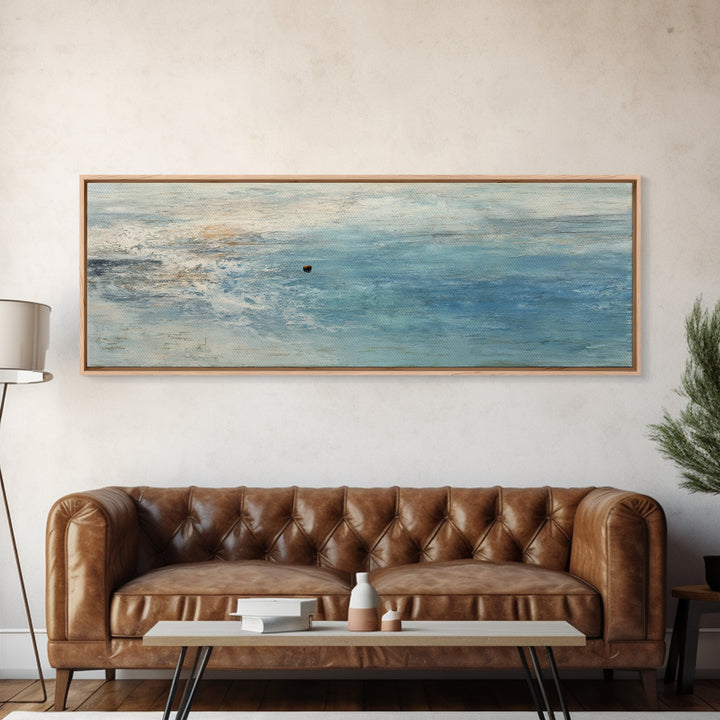 Ocean Horizon with Meditative Stillness Canvas Print, Meditation Art, Modern Wall Art, Living Room Decor, Fine Art, Stillness, MED-3x1-34
