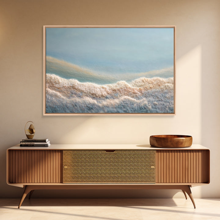 Abstract Breath Waves Framed Canvas Print, Meditation Art, Living Room Art, Living Room Decor, Stillness, Psychedelic Art, MED-3x2-10