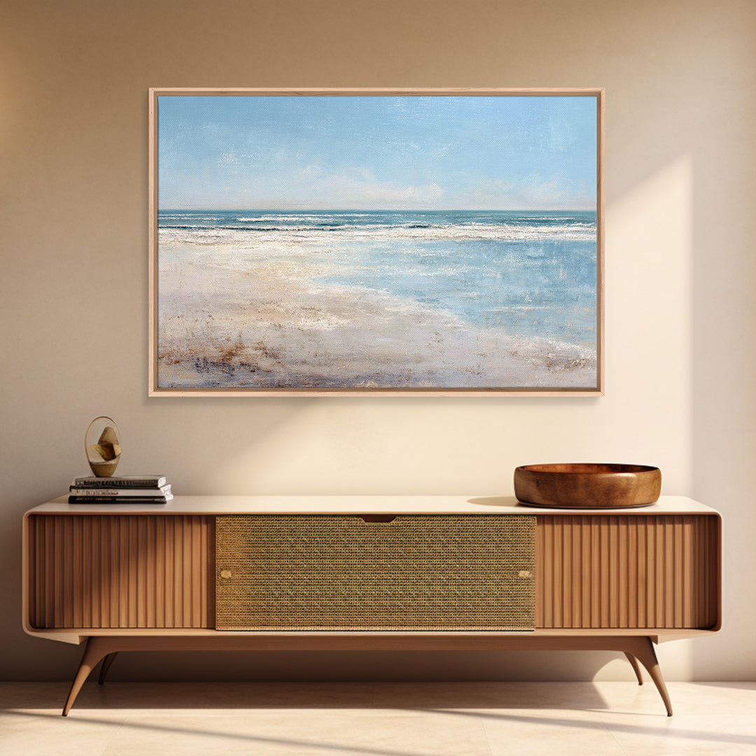 Ocean Horizon with Meditative Stillness Canvas Print, Meditation Art, Black Woman Art, Living Room Decor, Fine Art, Stillness, MED-3x2-22