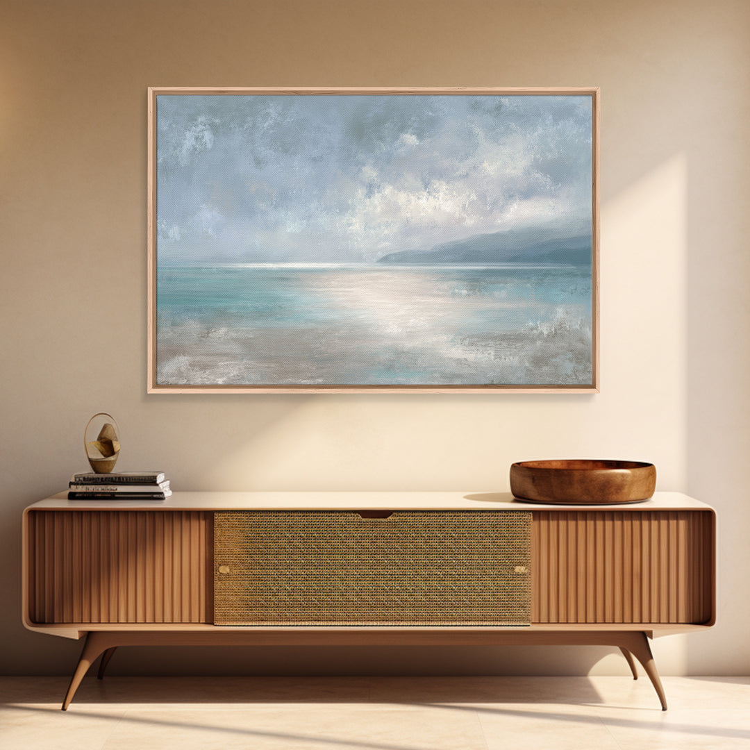 Ocean Horizon with Meditative Stillness Canvas Print, Meditation Art, Contemporary Art, Living Room Decor, Stillness, MED-3x2-46