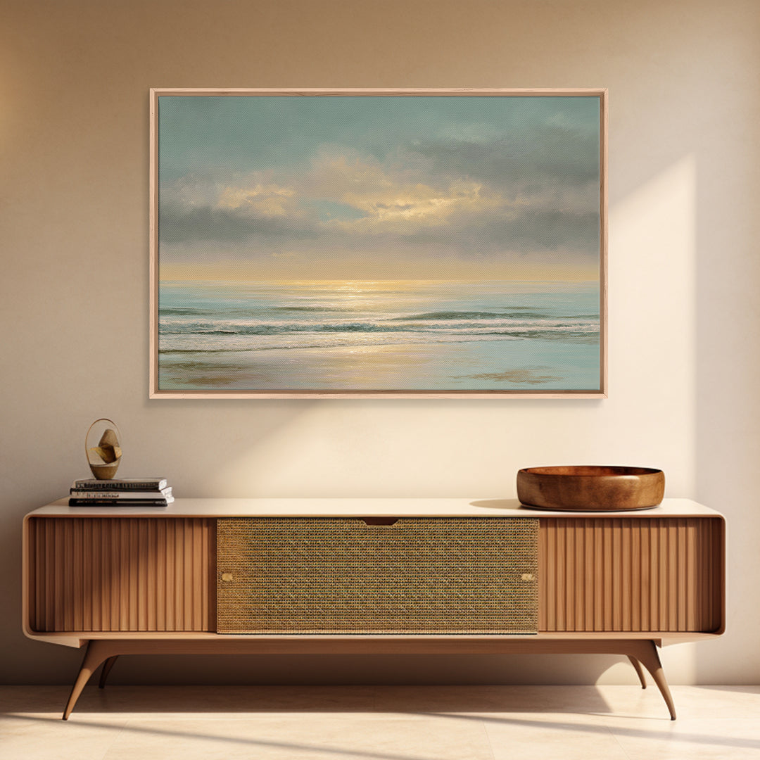 Ocean Horizon with Meditative Stillness Canvas Print, Meditation Art, Zen Home Decor, Living Room Decor, Fine Art, Stillness, MED-3x2-94