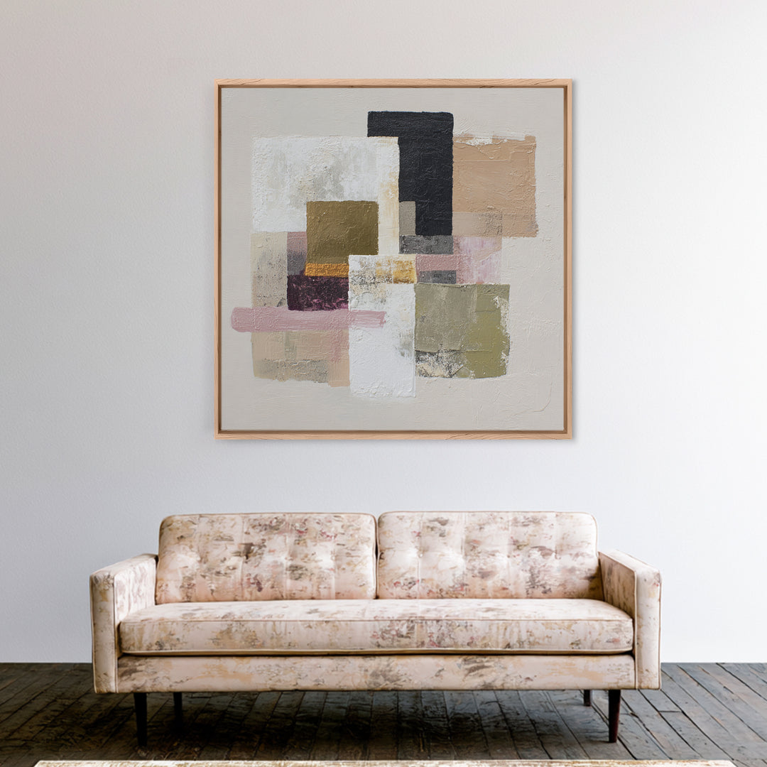 Quiet Stone Stack Framed Canvas Print, Minimalist Art, Movie Poster, Living Room Decor, Abstract Art, Minimal, Modern Wall Art, MIN-1x1-11