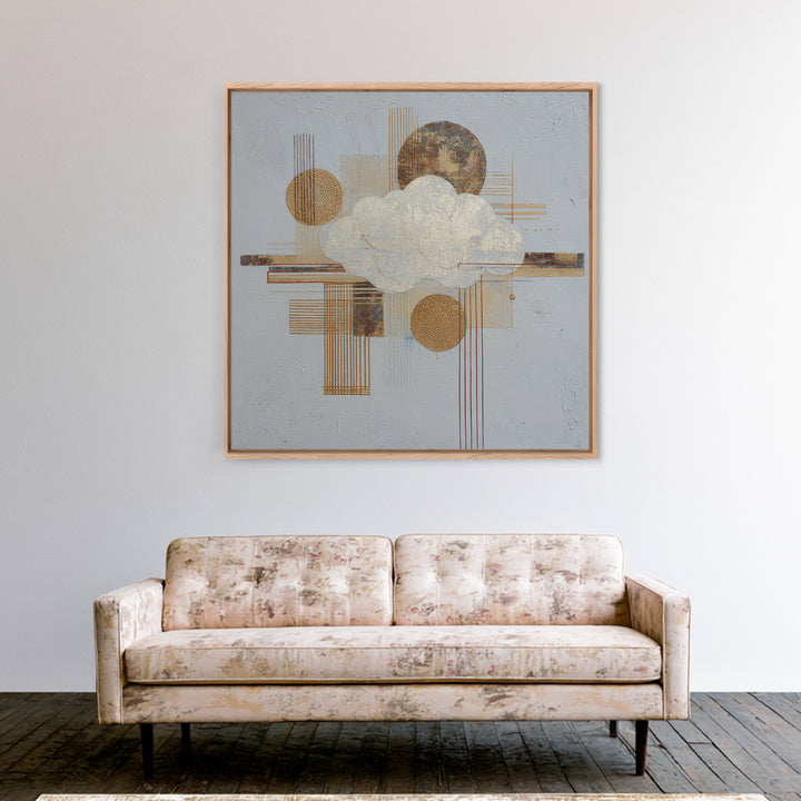 Small Cloud Study Framed Canvas Print, Minimalist Art, Neutral Decor, Living Room Decor, Fine Art, Minimal, Home Decor, MIN-1x1-21