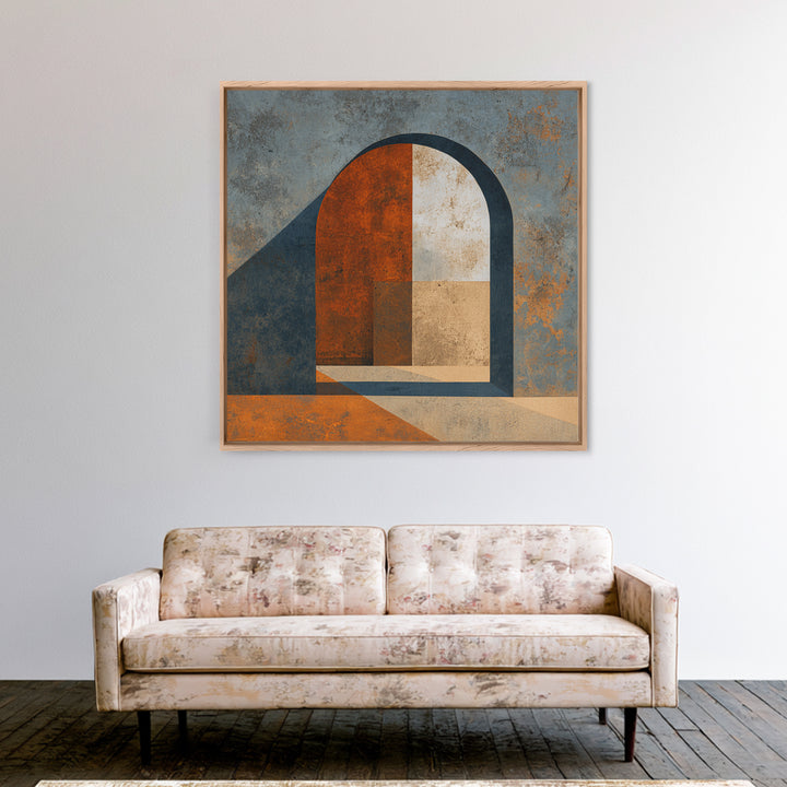 Monochrome Arch and Shadow Composition Framed Canvas Print, Minimalist Art, Gallery Decor, Living Room Decor, Fine Art, Minimal, MIN-1x1-32