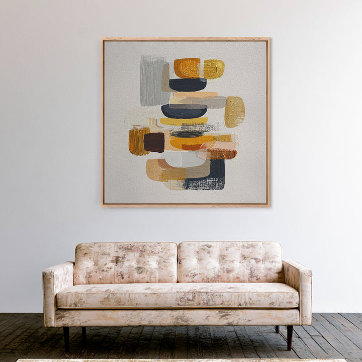 Quiet Stone Stack Canvas Print, Minimalist Art, Printable Art, Living Room Decor, Abstract Art, Minimal, Neutral Decor, MIN-1x1-35