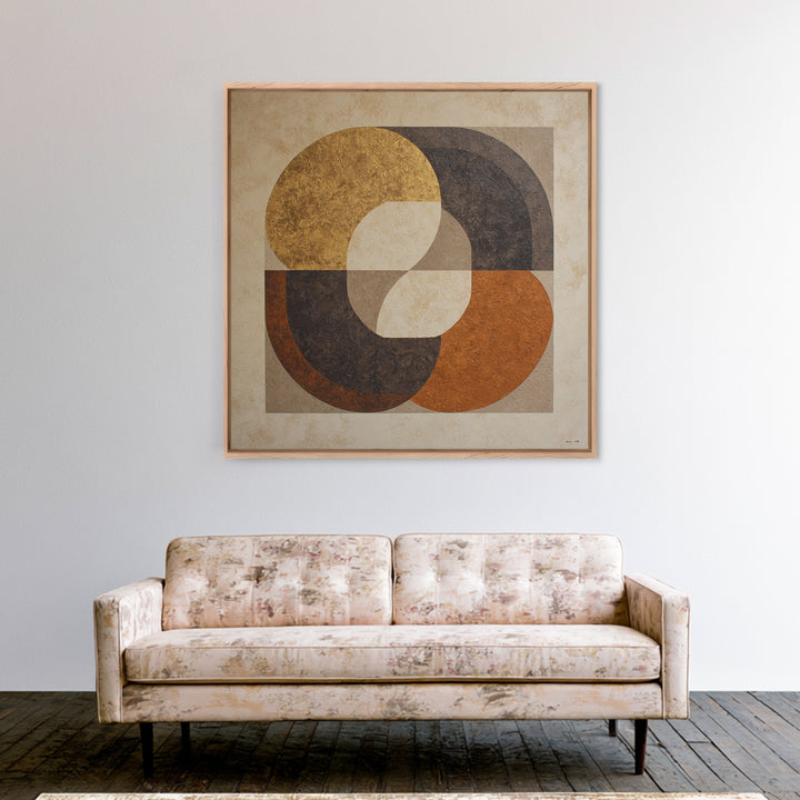 Two Overlapping Organic Shapes Framed Canvas Print, Minimalist Art, Abstract Wall Art, Living Room Decor, Fine Art, Minimal, MIN-1x1-43