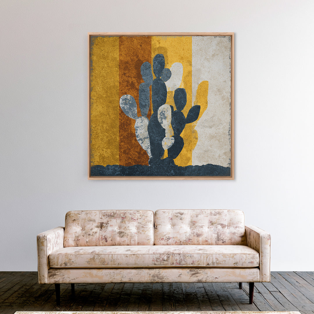 Black and White Cactus Silhouette Framed Canvas Print, Minimalist Art, Digital Wall Art, Living Room Decor, Fine Art, Minimal, MIN-1x1-44