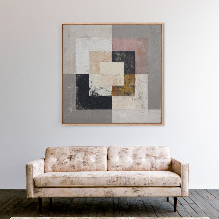 Calm Rectangle Composition Framed Canvas Print, Minimalist Art, Art, Living Room Decor, Fine Art, Minimal, Canvas Tote Bag, MIN-1x1-48