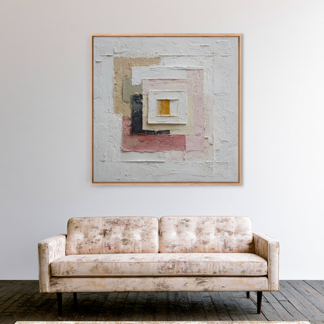 White on White Plaster Texture Study Framed Canvas Print, Minimalist Art, Digital Print, Living Room Decor, Fine Art, Minimal, MIN-1x1-64