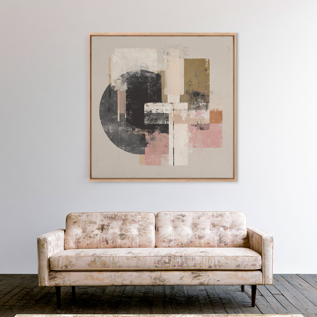 Two Overlapping Organic Shapes Framed Canvas Print, Minimalist Art, Modern Decor, Living Room Decor, Abstract Art, Minimal, MIN-1x1-67