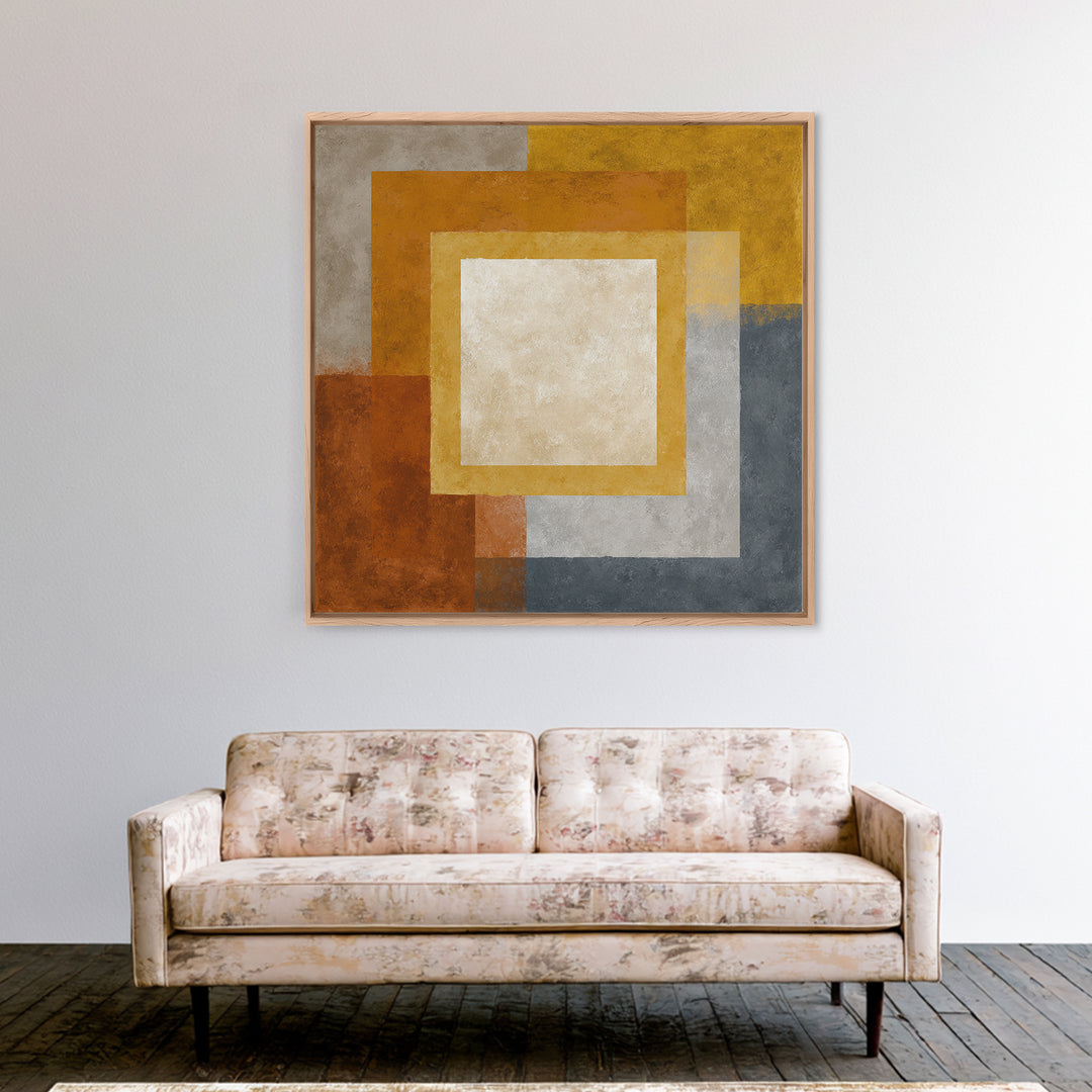 Calm Rectangle Composition Framed Canvas Print, Minimalist Art, Modern Wall Art, Living Room Decor, Abstract Art, Minimal, MIN-1x1-72
