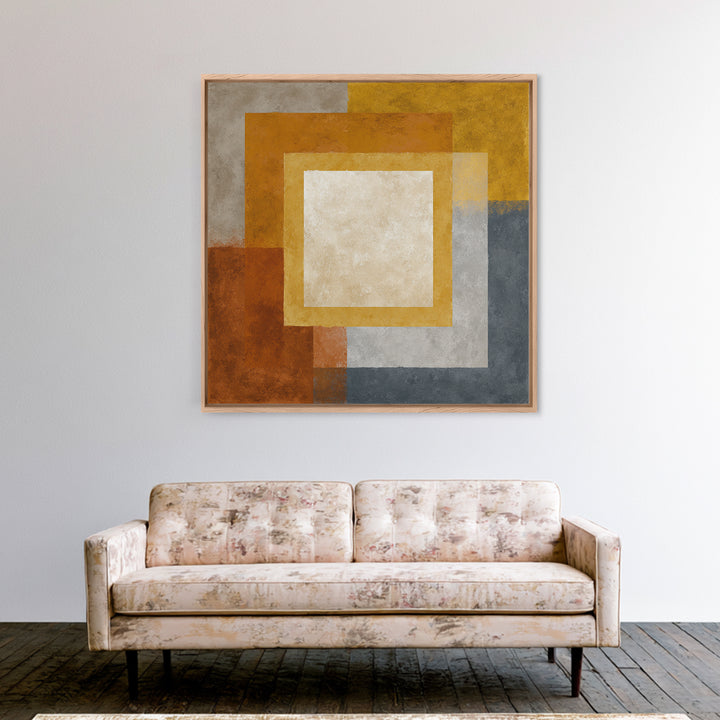 Calm Rectangle Composition Framed Canvas Print, Minimalist Art, Modern Wall Art, Living Room Decor, Abstract Art, Minimal, MIN-1x1-72