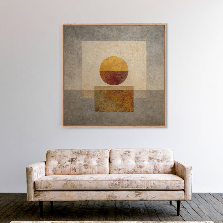 Minimal Moon over a Pale Ocean Canvas Print, Minimalist Art, Art, Living Room Decor, Oil Painting, Minimal, Canvas Tote Bag, MIN-1x1-81