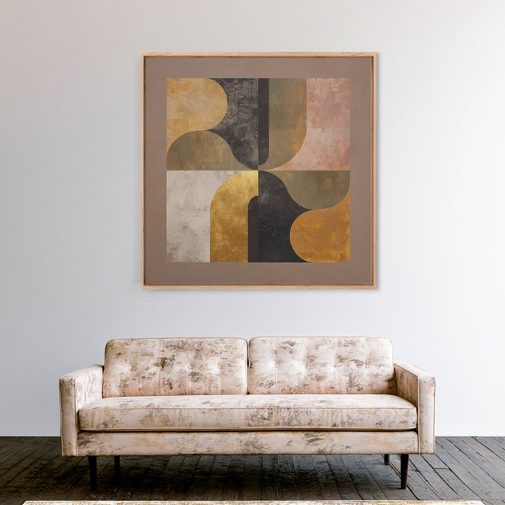 Single Gold Line Curve on Charcoal Canvas Print, Minimalist Art, Contemporary Art, Living Room Decor, Abstract Art, Minimal, MIN-1x1-89