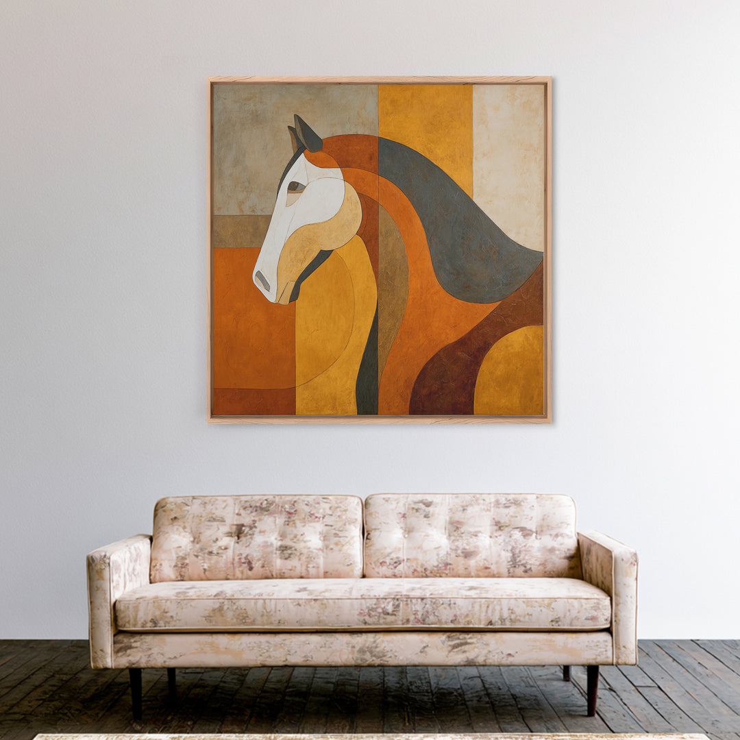 Minimal Horse Contour Canvas Print, Minimalist Art, Neutral Decor, Living Room Decor, Fine Art, Minimal, Home Decor, Poster, MIN-1x1-90