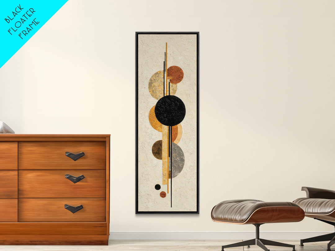 Single Black Circle on Warm Ivory Ground Canvas Print, Minimalist Art, Minimalist Decor, Living Room Decor, Fine Art, Minimal, MIN-1x3-13