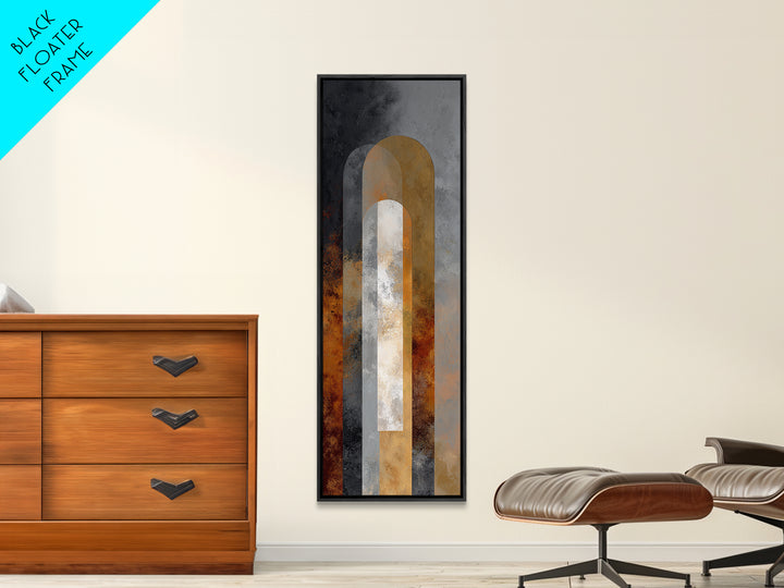 Monochrome Arch and Shadow Composition Framed Canvas Print, Minimalist Art, Poster, Living Room Decor, Fine Art, Minimal, MIN-1x3-20