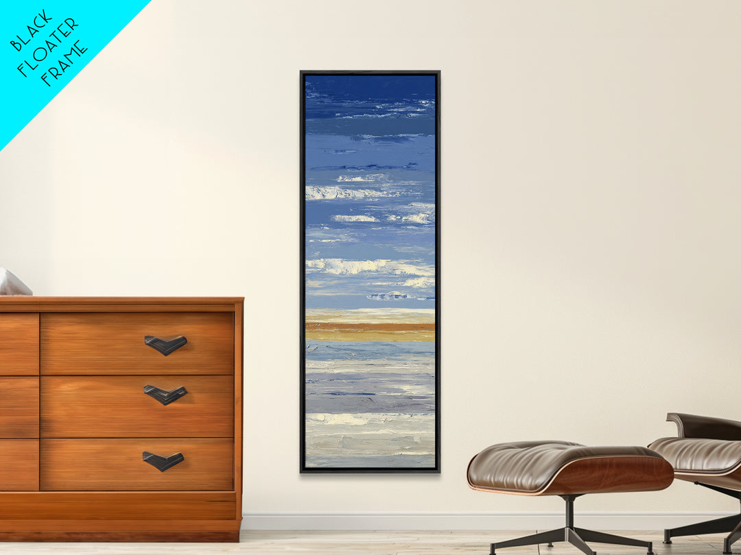 Simple Blue Horizon Canvas Print, Minimalist Art, Neutral Decor, Living Room Decor, Oil Painting, Minimal, Home Decor, MIN-1x3-42