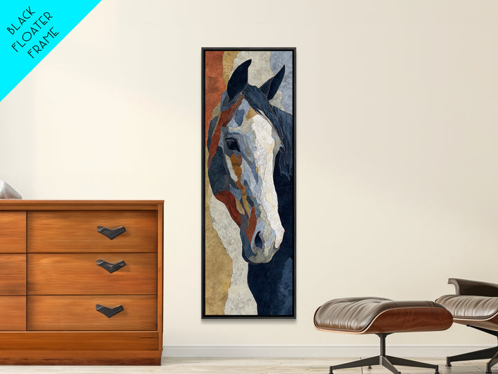 Minimal Horse Contour Framed Canvas Print, Minimalist Art, Modern Art, Living Room Decor, Oil Painting, Minimal, MIN-1x3-54