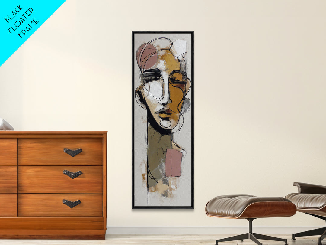 Single Continuous Line Female Face Canvas Print, Minimalist Art, Minimalist, Living Room Decor, Oil Painting, Minimal, MIN-1x3-65