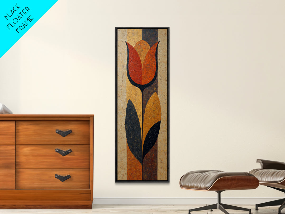 Single Flower Stem Canvas Print, Minimalist Art, Living Room Decor, Minimal, Modern Decor, Fine Art Print, Statement Artwork, MIN-1x3-72