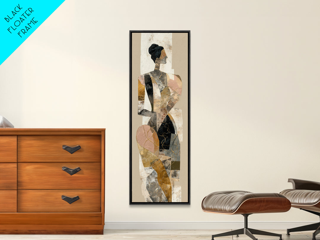 Single Gold Line Curve on Charcoal Canvas Print, Minimalist Art, Poster, Living Room Decor, Minimal, Boho, Canvas Tote Bag, MIN-1x3-77