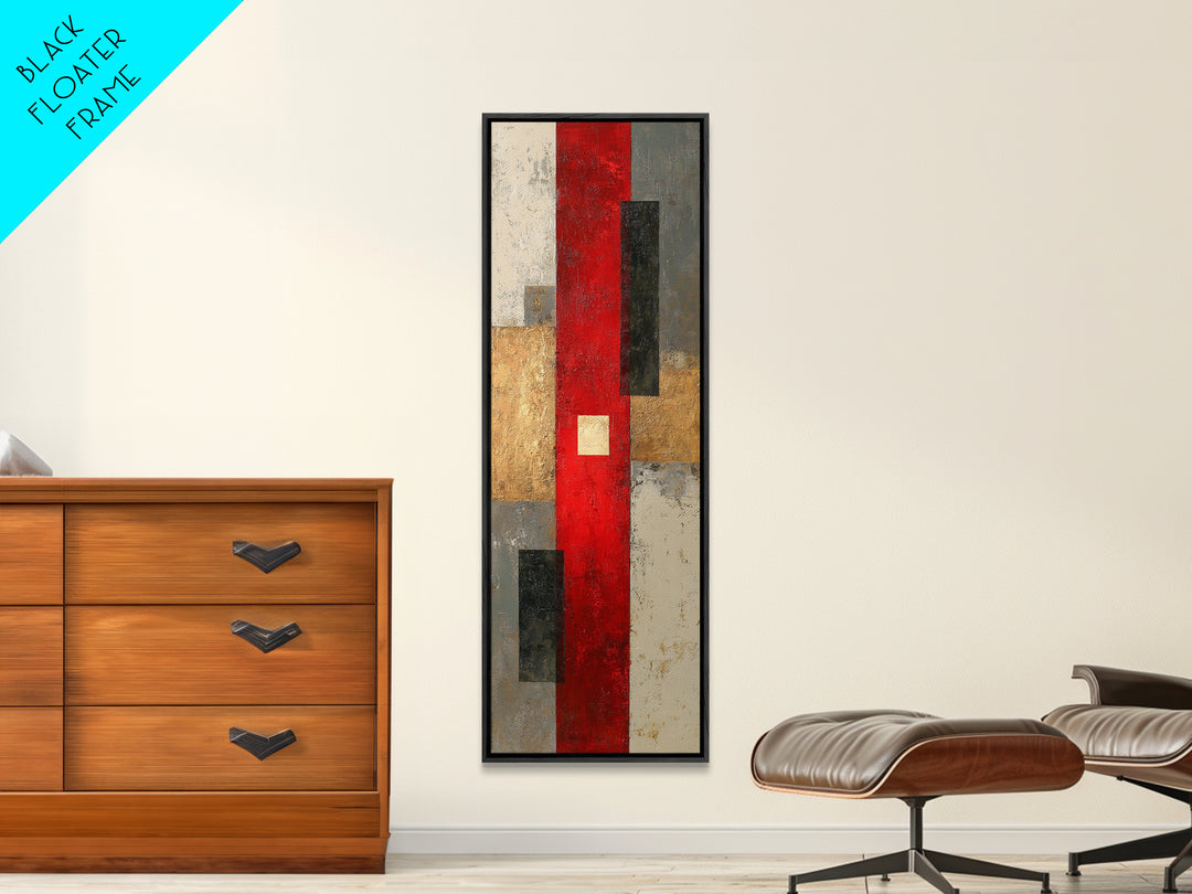 One Red Square Balanced Canvas Print, Minimalist Art, Room Decor, Living Room Decor, Fine Art, Minimal, Art Print, MIN-1x3-94